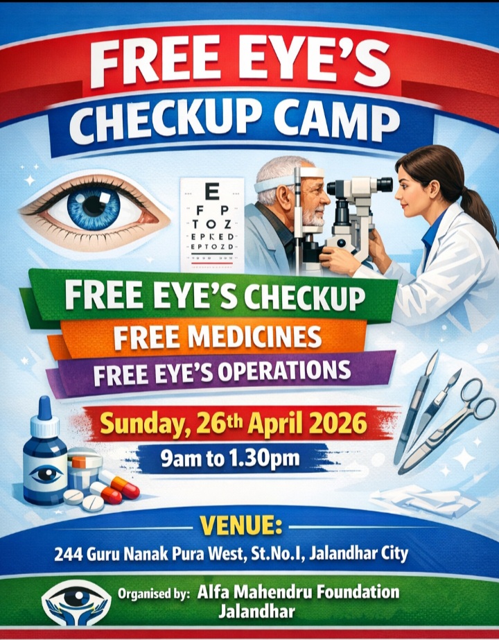 FREE Eye's Checkup Camp on Sunday 26th April 2026