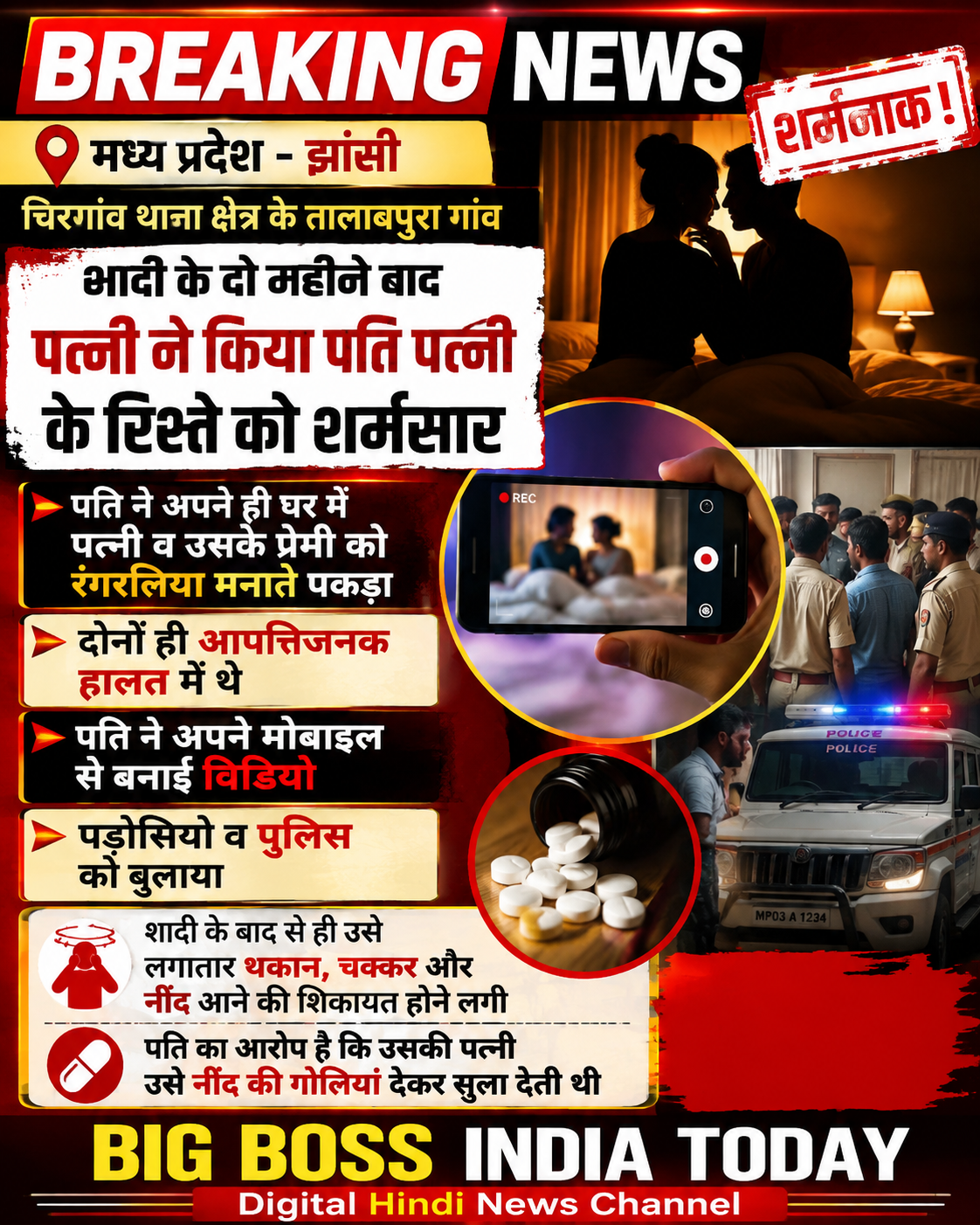 पति ने पत्नी को प्रेमी संग आपत्तिजनक हालत में पकड़ा