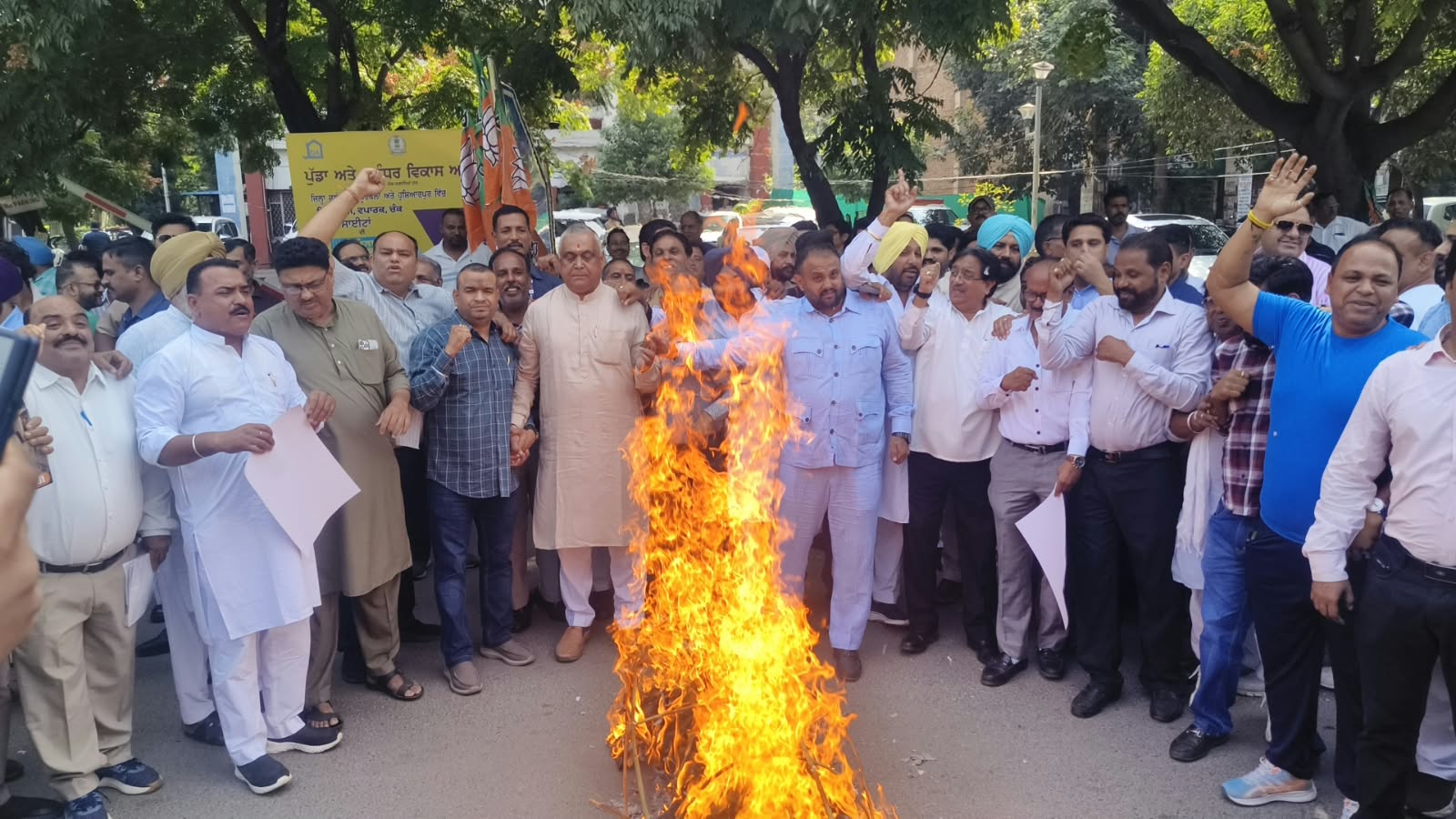 जालन्धर में भाजपा का मानसा हत्याकांड में जोरदार प्रदर्शन
